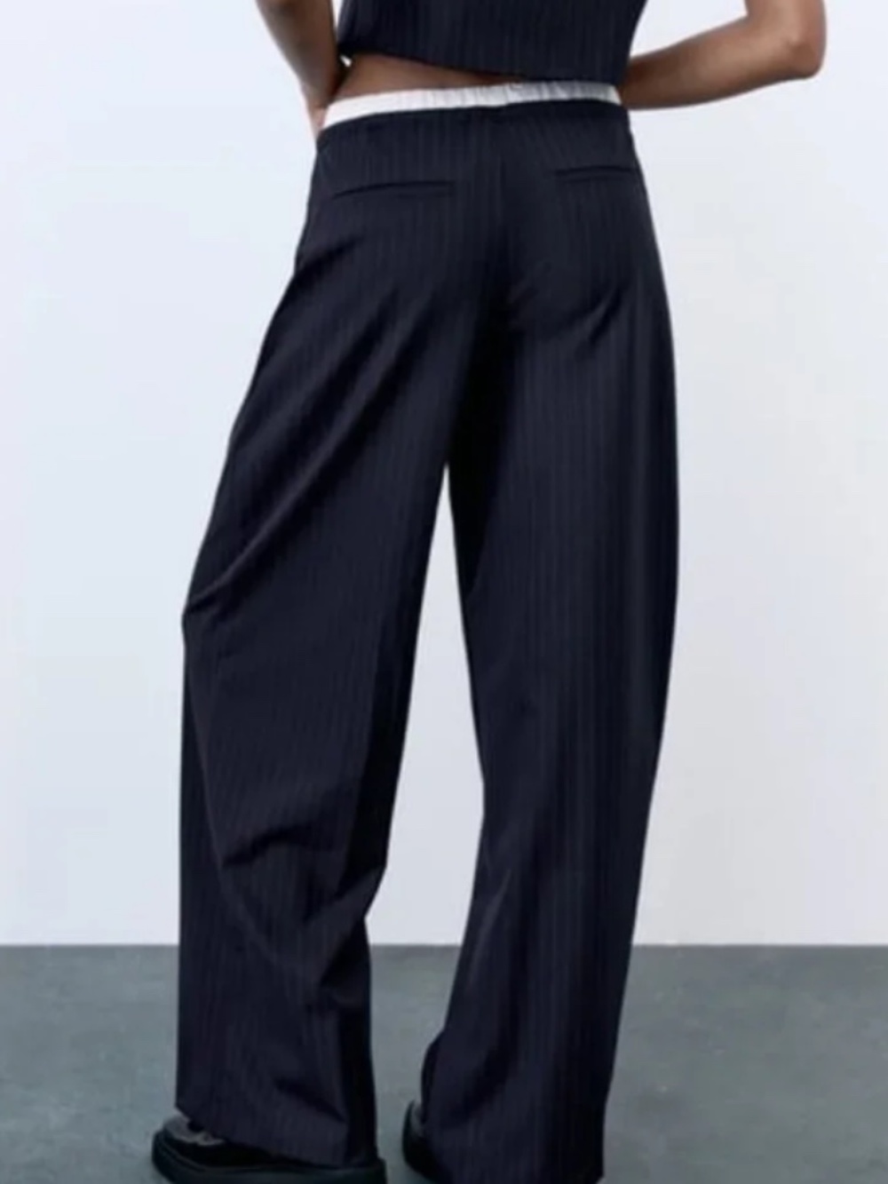 Zara Combo Pinstripe Boxer Pants - Picture 3 of 8